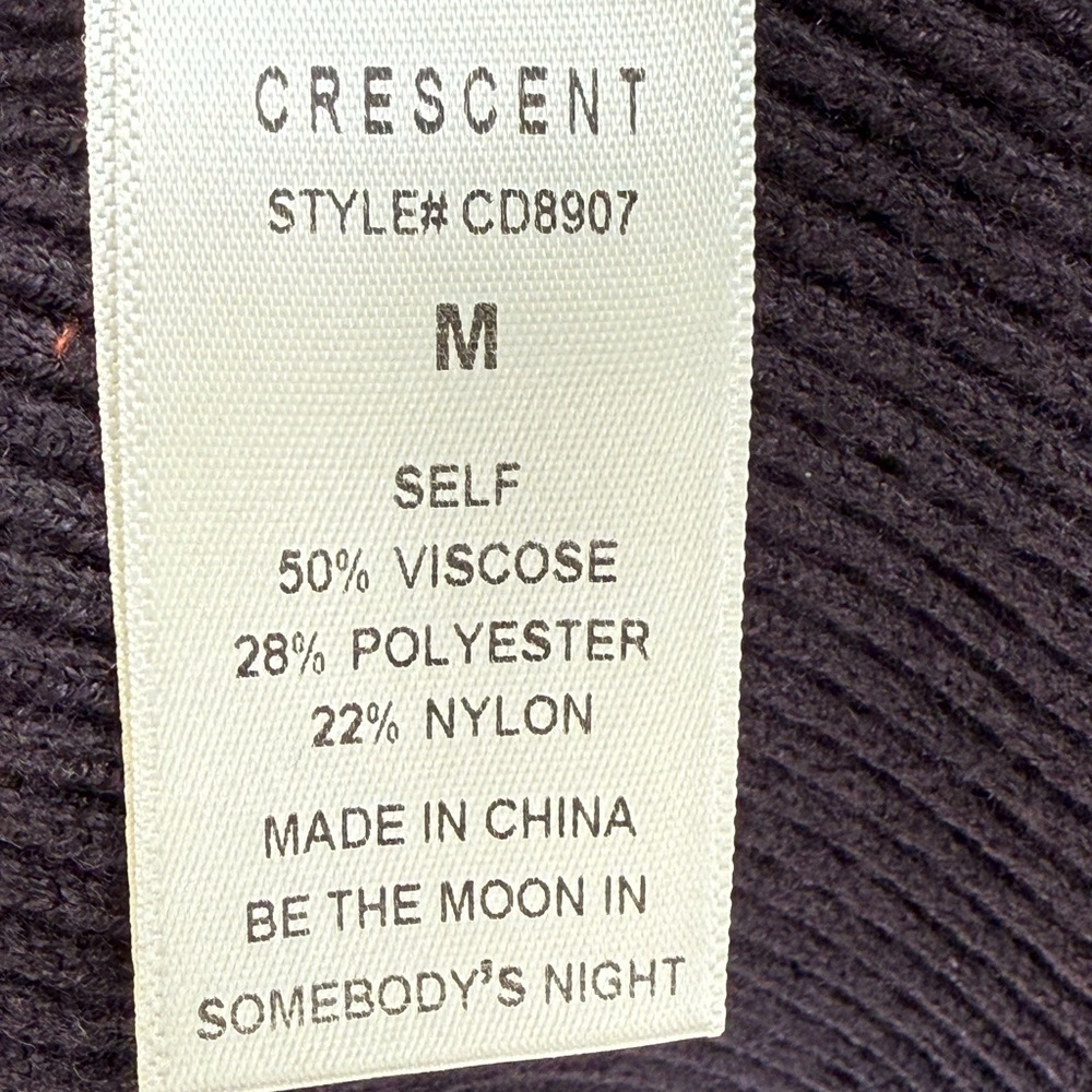 Crescent ASTOR LONG BELL SLEEVE MIDI Fitted SWEATER DRESS - PLUM Size M - Picture 16 of 16
